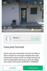 Un beneficiario ofreció su casa en alquiler para la temporada de Carnaval / Foto: TVN-2.com