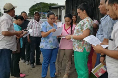 Técnicos auxiliares protestaron en la vía Interamericana