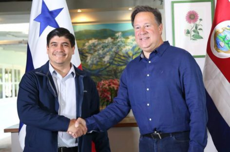Presidente de Costa Rica llegó a primeras horas del día para reunión con Varela